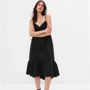 Gap - Deep V-Neck Cami Midi Dress in Black - Size Small